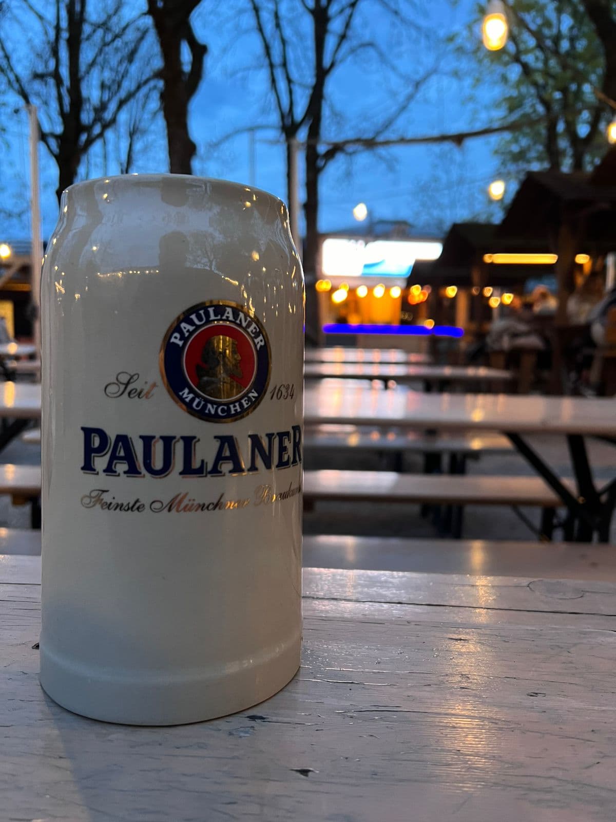 Beer at a Biergarten in Germany
