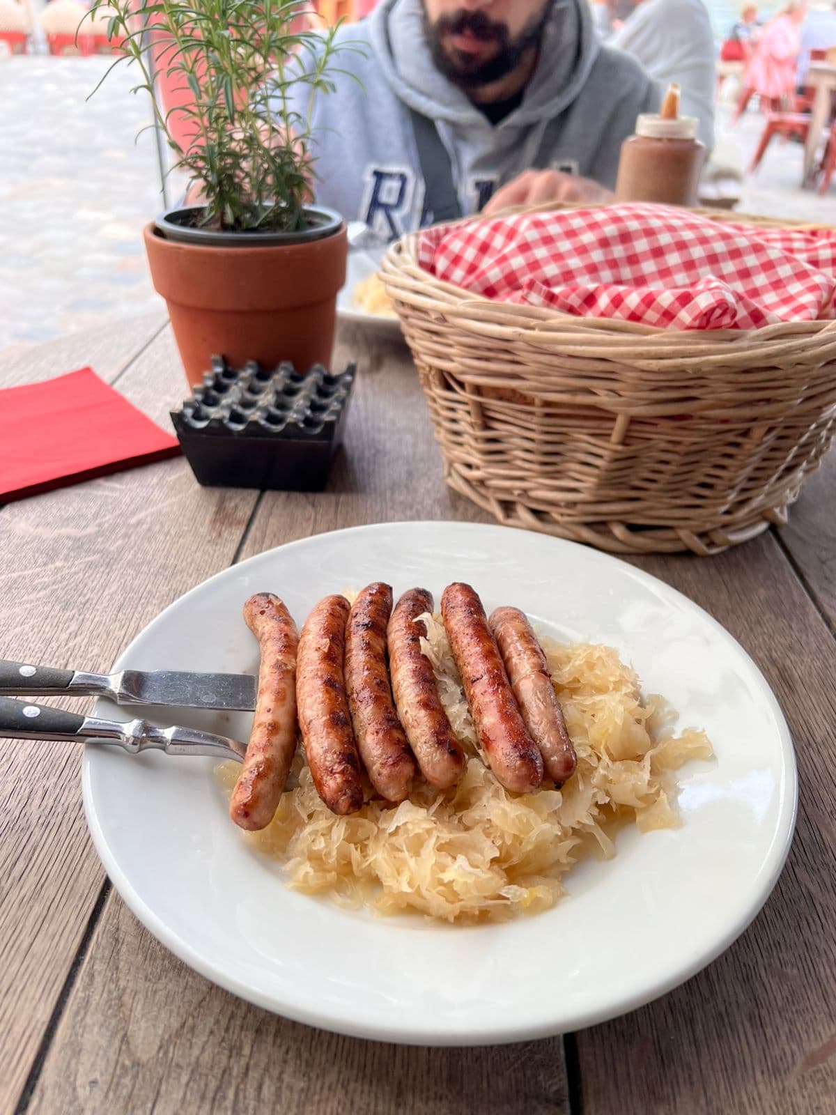 Cabbage with sausage dish in Germany